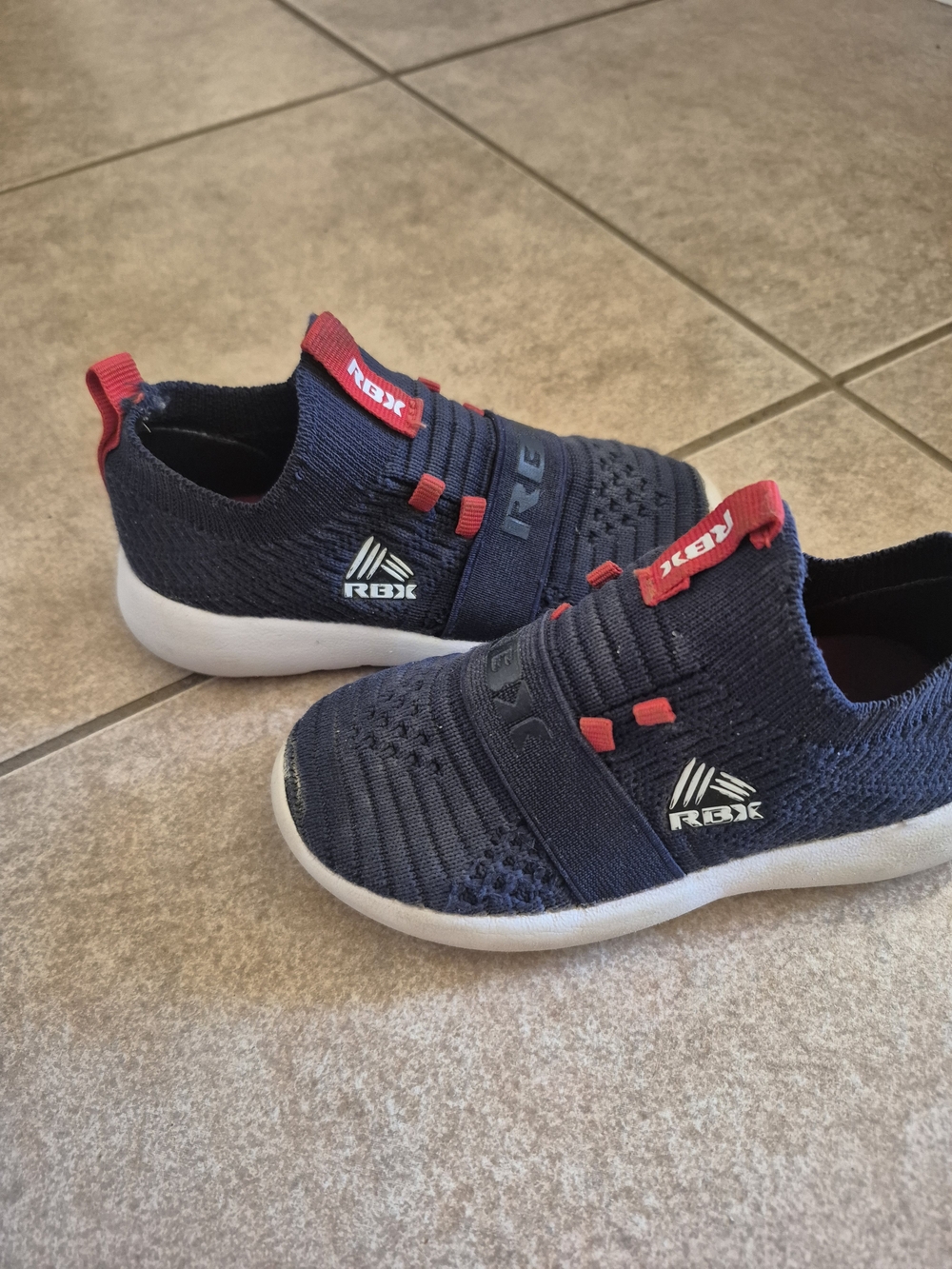 RBX Kids Navy Slip-On Sneakers with Red Accents
